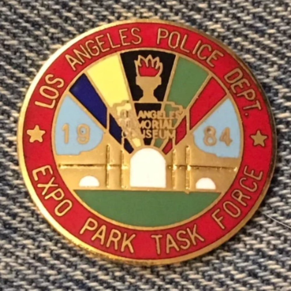 1984 Law Enforcement Olympic Pin ~ Expo Park Task Force ~ LAPD ~ Los Ang…